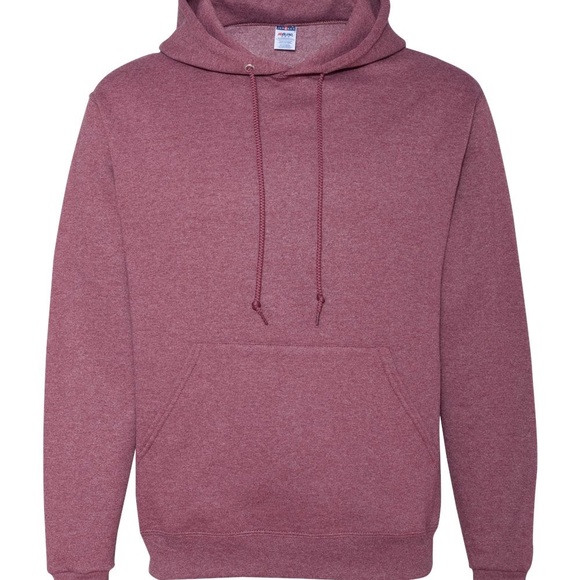 New Jerzees Hoodie Red Retro Heather Sz large 38”-40” chest 50/50 - Picture 3 of 3